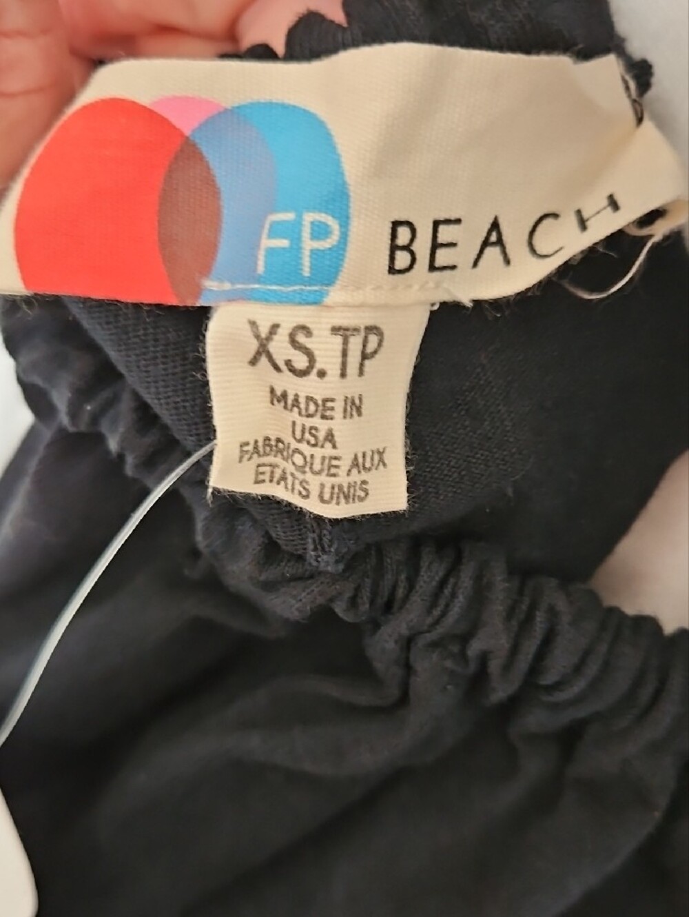 NWT FP Beach Sorrento Black Cotton Tie Back Midi Dress Short Sleeve XS - Picture 6 of 13